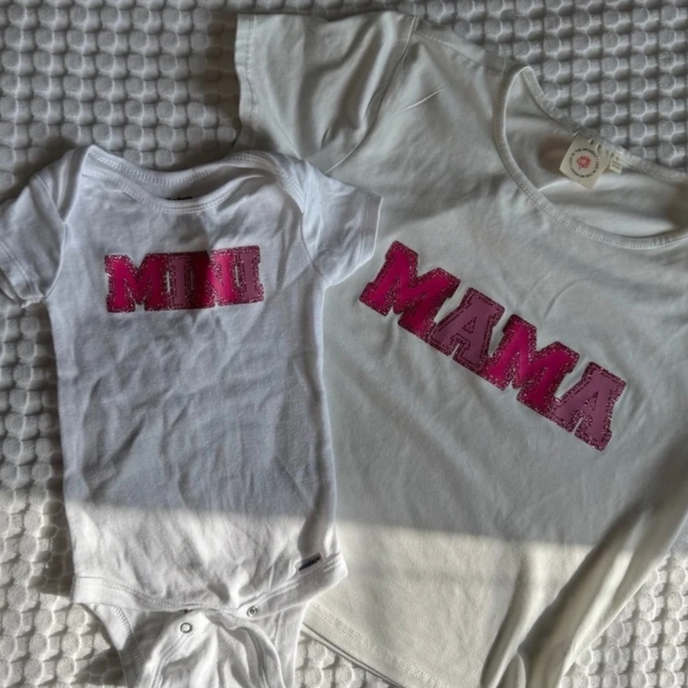 Gerber White and Pink Mama Matching Set